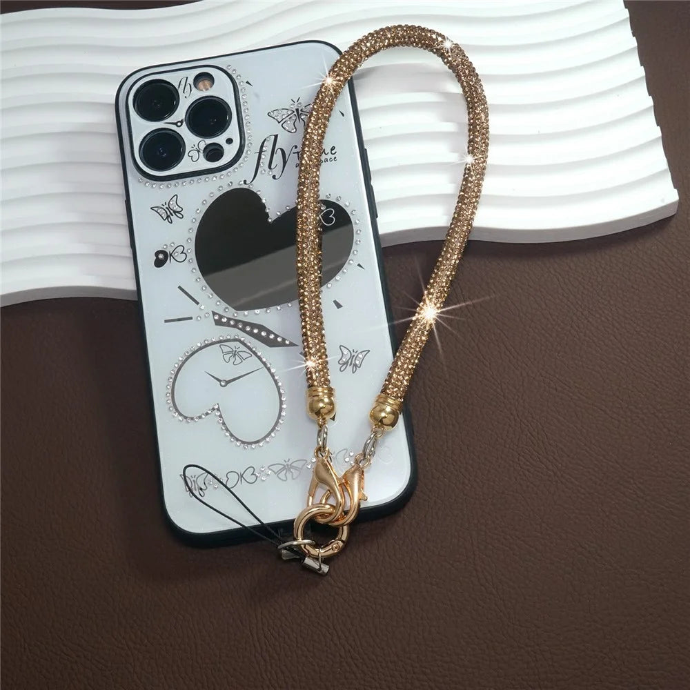30cm Short Phone Wrist Strap Bling Crystal Lanyard Rhinestone Cell Phone Chain - Multi-color - 5