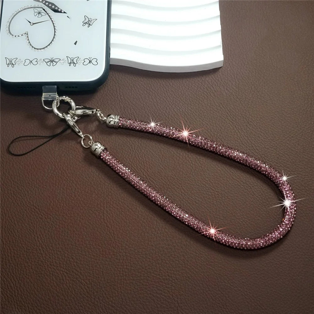 30cm Short Phone Wrist Strap Bling Crystal Lanyard Rhinestone Cell Phone Chain - Multi-color - 6