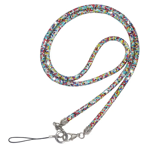 70cm Long Phone Lanyard Crossbody Neck Strap Bling Crystal Rhinestone Cell Phone Chain - Multi-color - 1