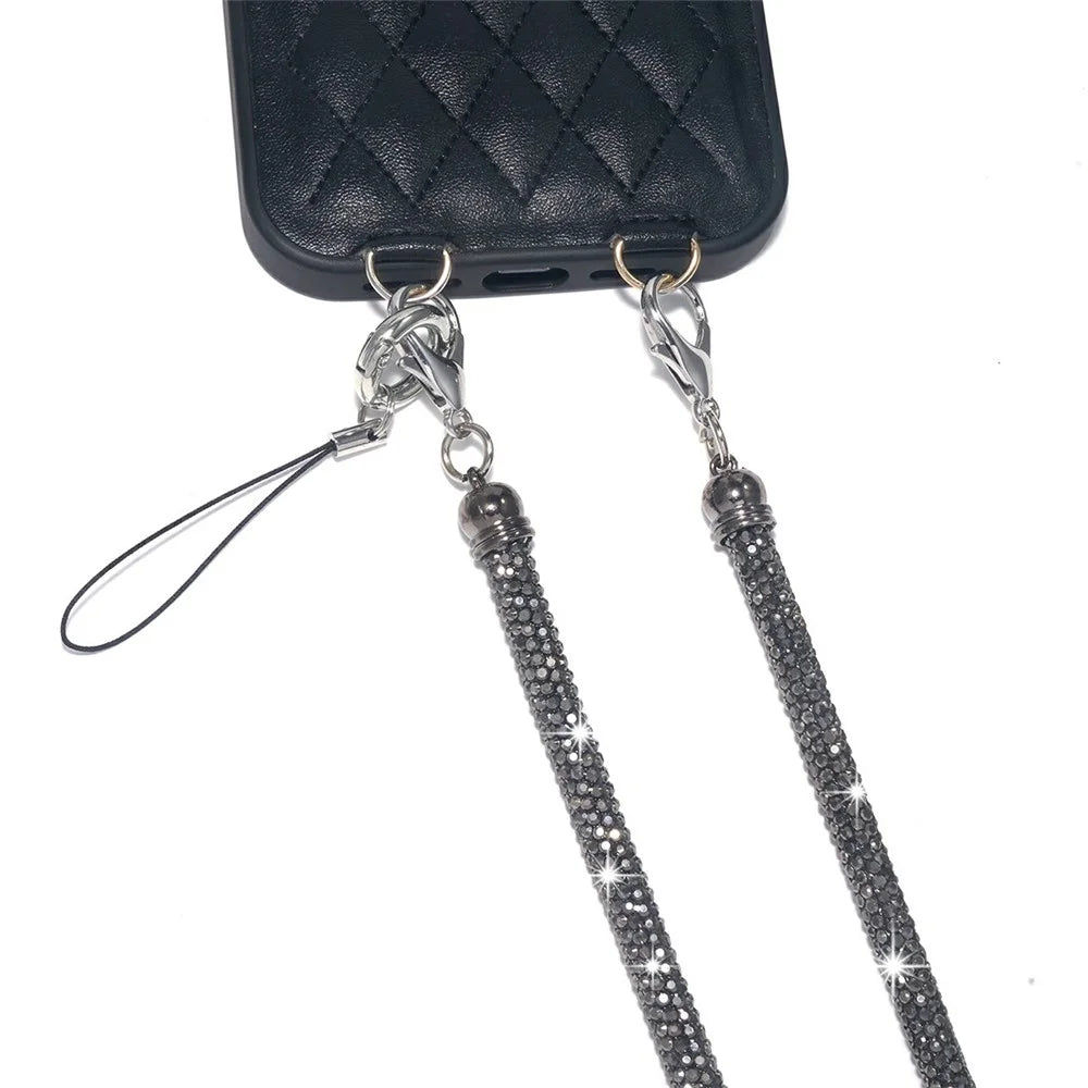 70cm Long Phone Lanyard Crossbody Neck Strap Bling Crystal Rhinestone Cell Phone Chain - Multi-color - 4