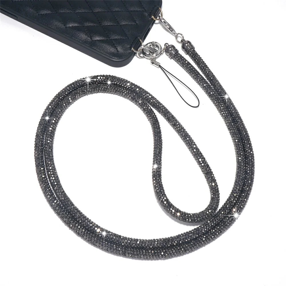 70cm Long Phone Lanyard Crossbody Neck Strap Bling Crystal Rhinestone Cell Phone Chain - Multi-color - 5