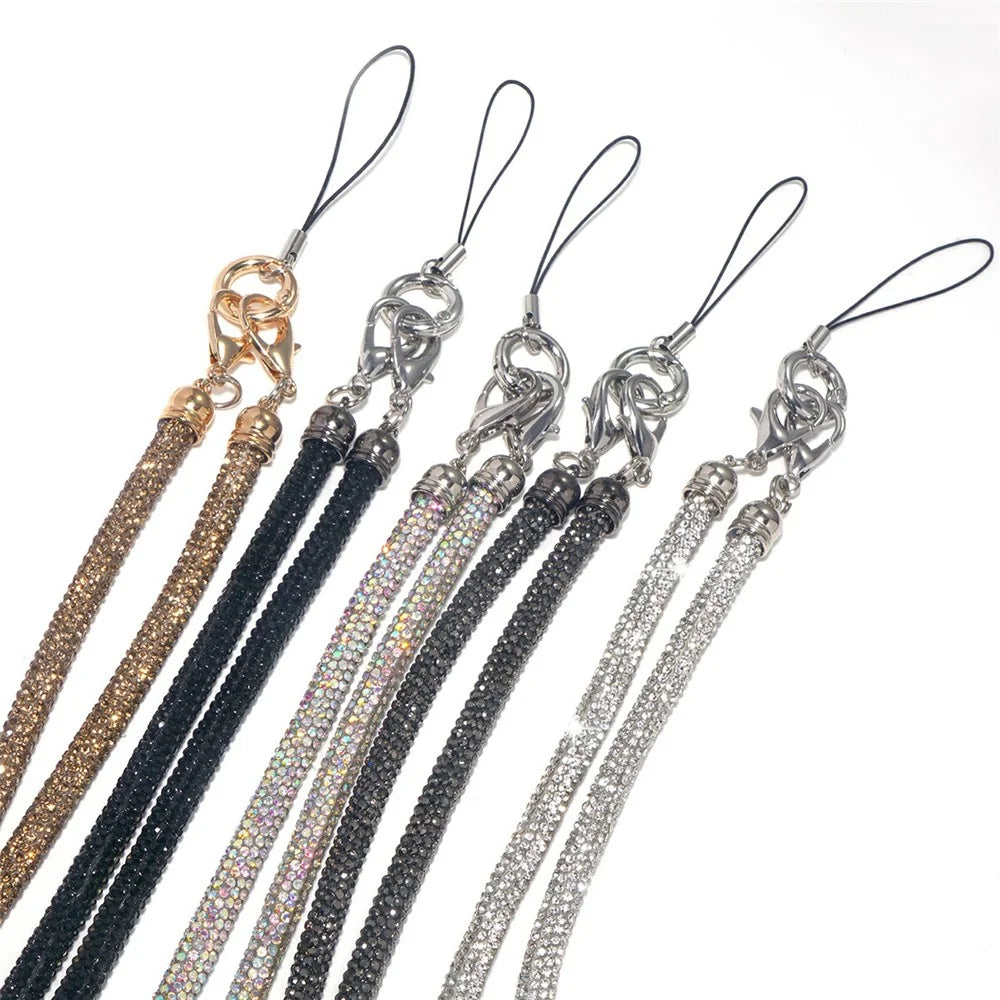 70cm Long Phone Lanyard Crossbody Neck Strap Bling Crystal Rhinestone Cell Phone Chain - Multi-color - 7
