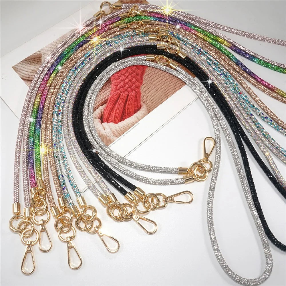 3-in-1 Detachable Phone Lanyard Crossbody Strap Crystal Wrist Neck Universal Phone Chain - Rainbow Color - 4