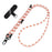 1.5m Adjustable Phone Lanyard with Tether Tab Crossbody Neck Strap Long Nylon Rope, 8mm Diameter - White / Orange X Pattern - 1