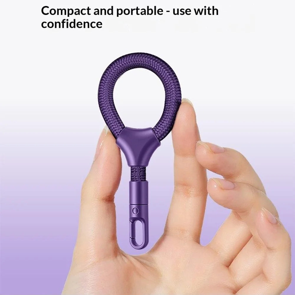 9cm Phone Short Lanyard with Self-locking Metal Buckle Anti-theft Strap with Tether Tab - Dark Purple - 3