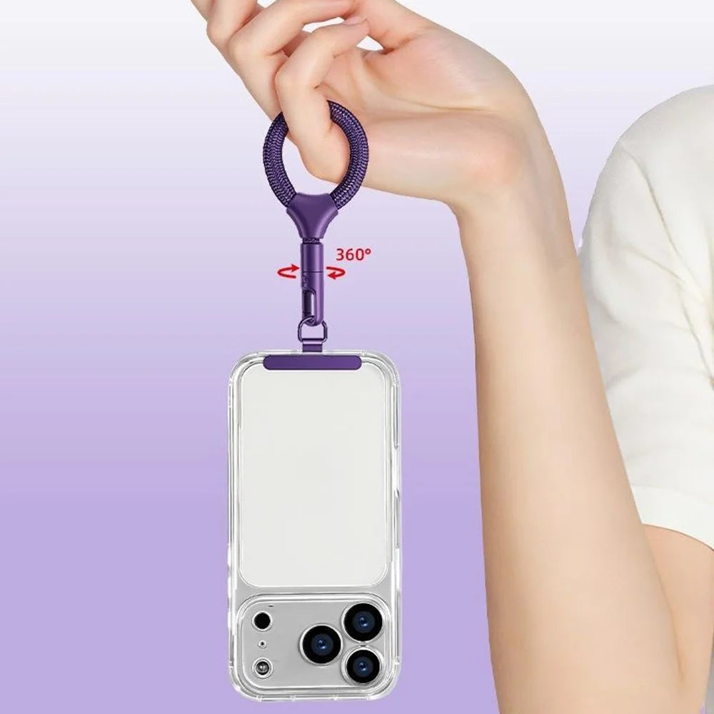 9cm Phone Short Lanyard with Self-locking Metal Buckle Anti-theft Strap with Tether Tab - Dark Purple - 5