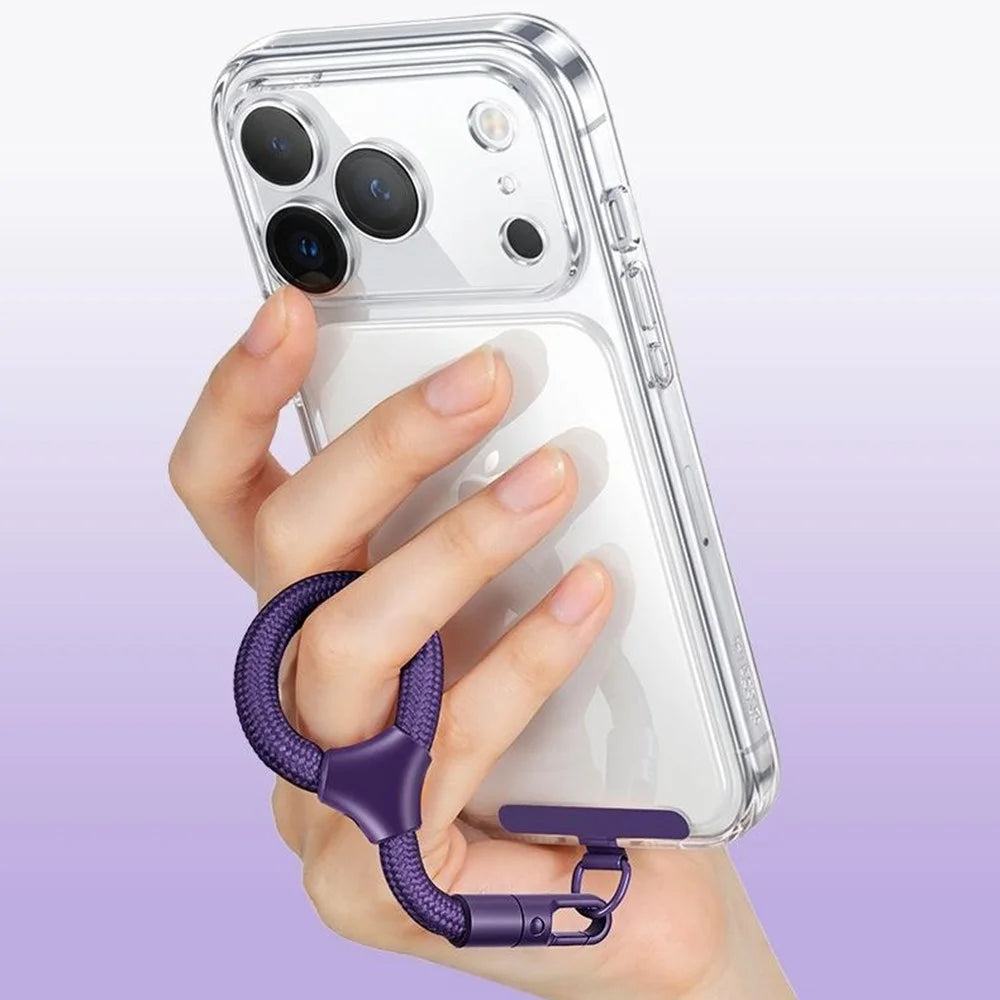 9cm Phone Short Lanyard with Self-locking Metal Buckle Anti-theft Strap with Tether Tab - Dark Purple - 6