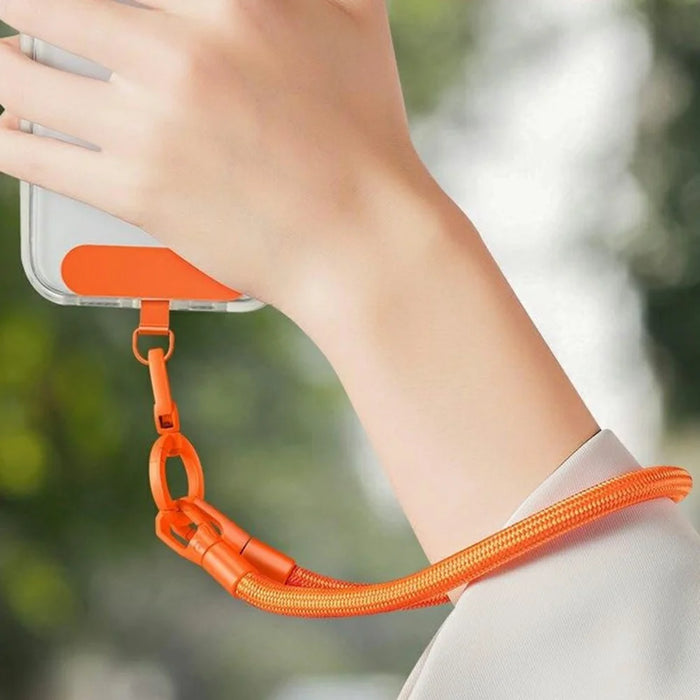 Phone Lanyard Tether Tab 360° Rotating Anti-tangling Detachable Ring Hook Stainless Steel Patch Strap Connector - Round Ring Holder / Lilac Purple - 4