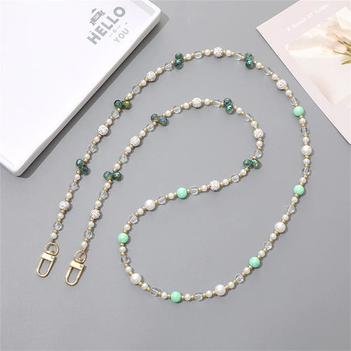 120cm Elegant Crystal Beaded Crossbody Lanyard for Phone Case Bag Carrying Strap - Green - 1