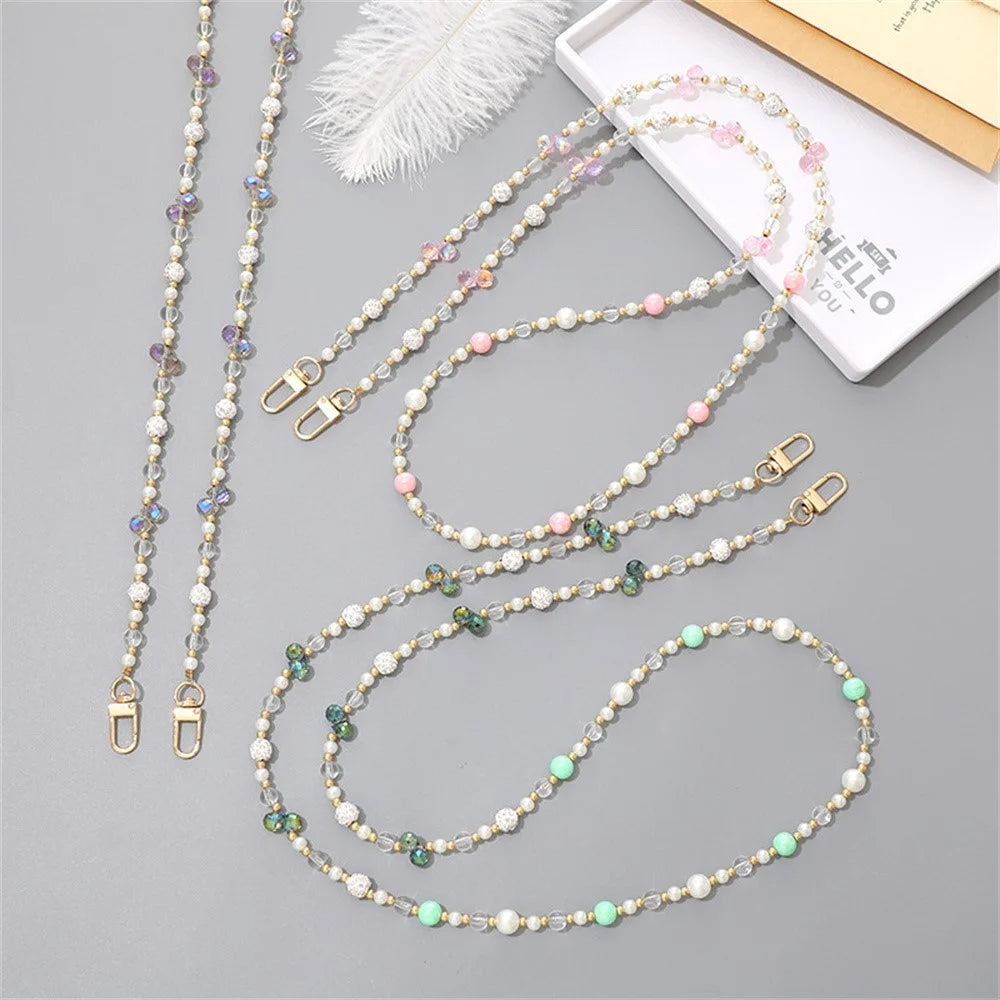 120cm Elegant Crystal Beaded Crossbody Lanyard for Phone Case Bag Carrying Strap - Green - 2