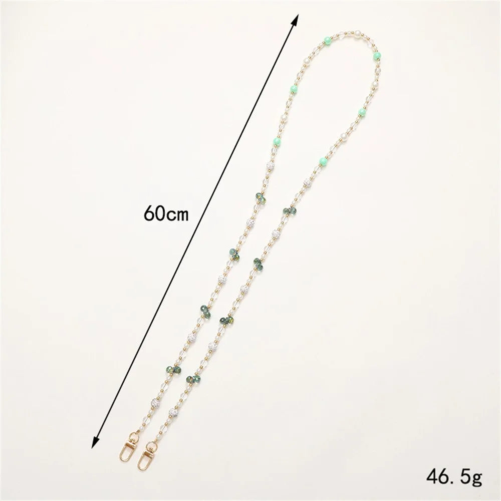 120cm Elegant Crystal Beaded Crossbody Lanyard for Phone Case Bag Carrying Strap - Green - 3