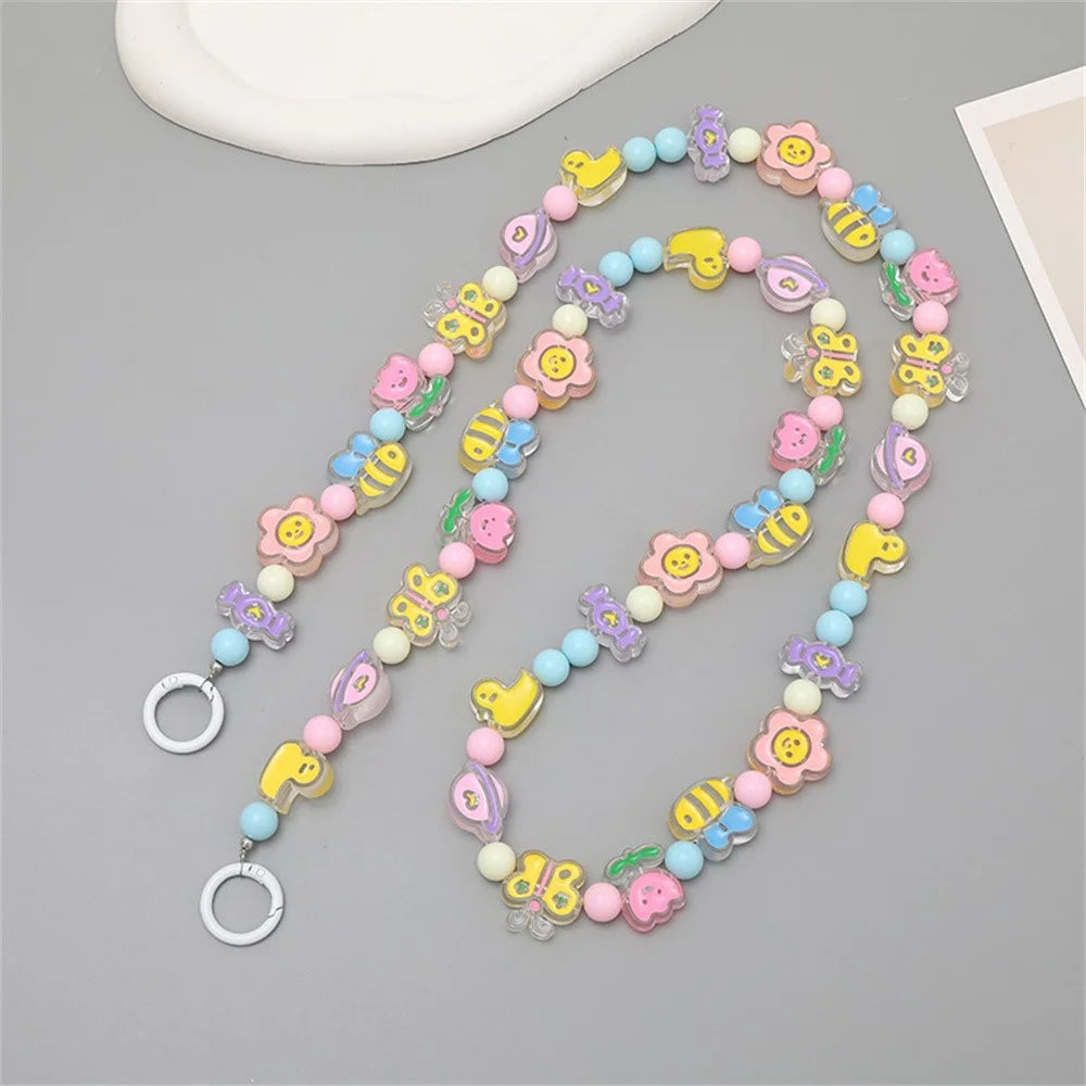122cm Colorful Beaded Phone Lanyard Crossbody Long Strap with Cartoon Charms for Phone Case  /  Bag - 3