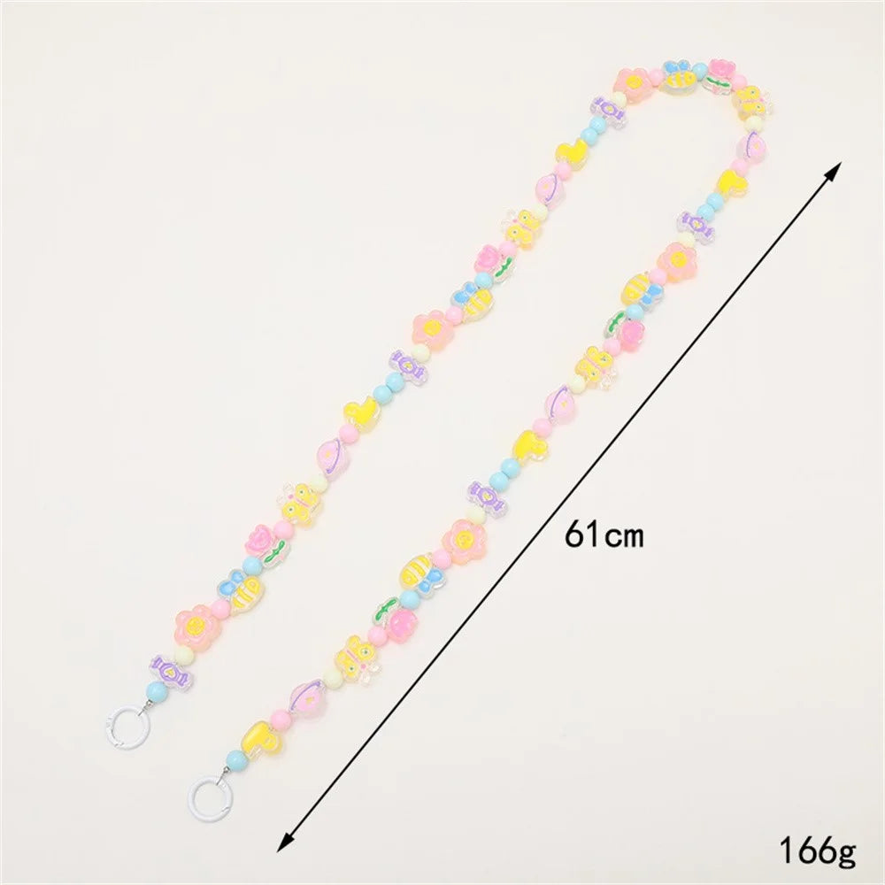 122cm Colorful Beaded Phone Lanyard Crossbody Long Strap with Cartoon Charms for Phone Case  /  Bag - 4