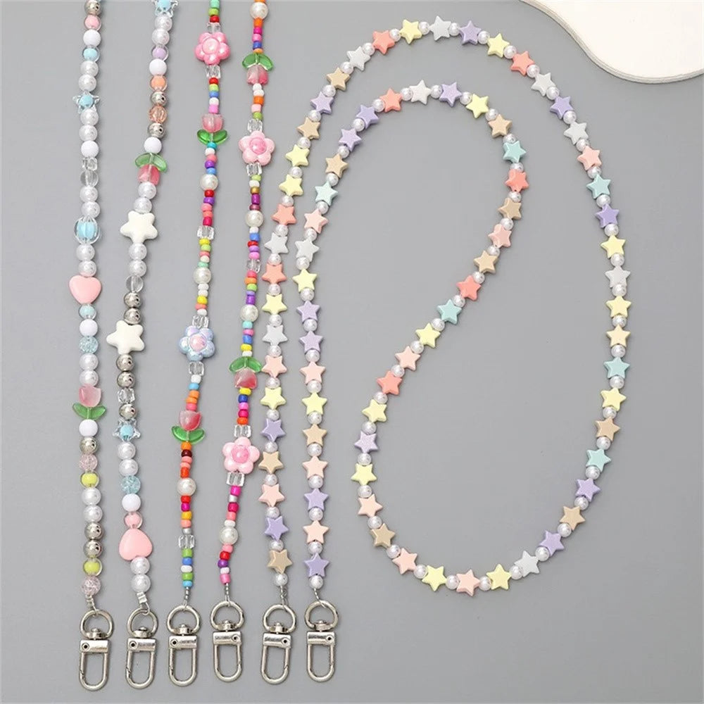 120cm Beaded Phone Lanyard Colorful Crossbody Chain Strap with Metal Clasp Phone Accessories - K513 - 2