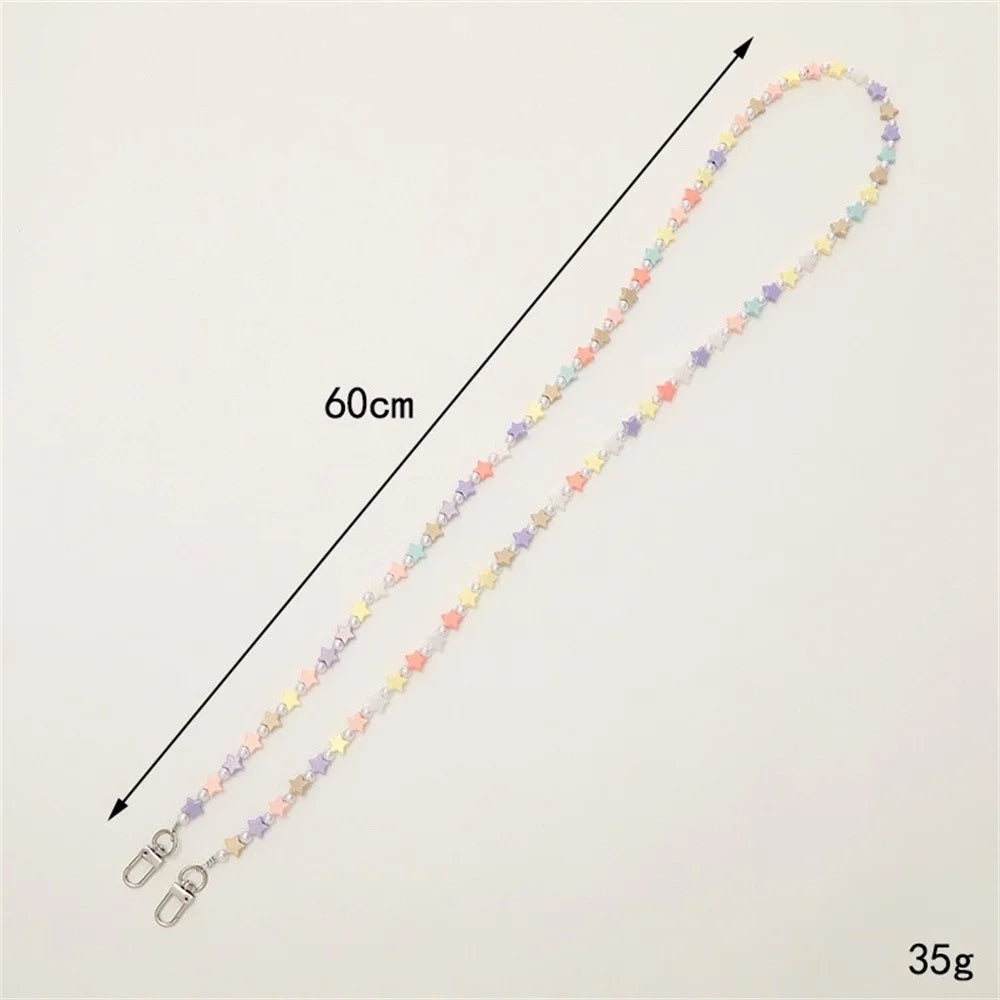 120cm Beaded Phone Lanyard Colorful Crossbody Chain Strap with Metal Clasp Phone Accessories - K513 - 3