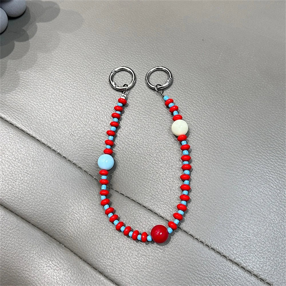 130cm Beaded Phone Lanyard Colorful Heart Charm Detachable 2-in-1 Crossbody Wrist Strap Chain - 5