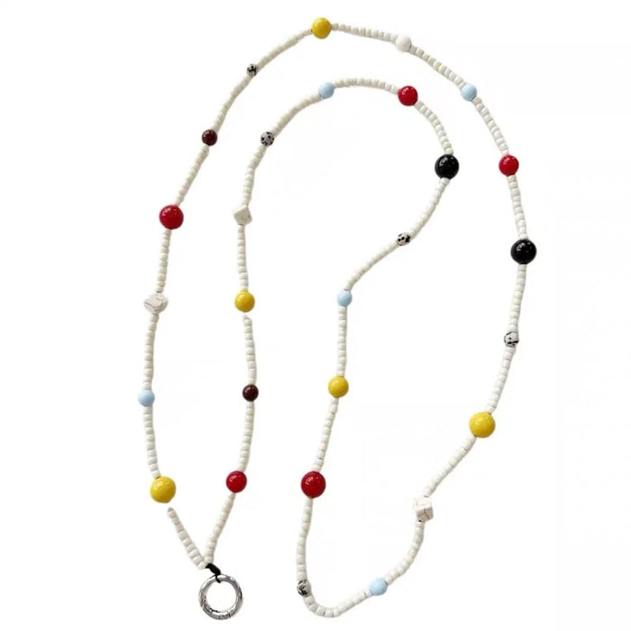 120cm Crossbody Phone Lanyard Colorful Beaded Chain Phone Strap Wearable Phone Accessories with Tether Tab - 2