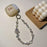 A1127 30cm Phone Lanyard Crown Carriage Crystal Beaded Metal Spring Hook Charm Strap with Removable Blank White Card - White - 4