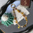 A1171 30cm Phone Strap Crystal Beaded Chain Charm Spring Hook Mobile Phone Lanyard with Removable Blank White Card - Brown - 3