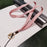 V Texture Detachable Keychain Rope Phone Neck Strap ID Card Holder Lanyard Cell Phone Strap - Pink - 2