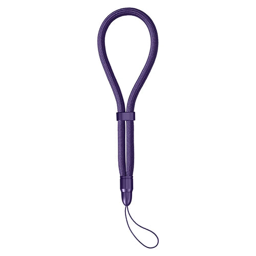 30cm Self-Locking Wrist Lanyard with Bullet Shape Connector 6mm Polyester Rope Adjustable Phone Strap - Dark Purple - 1