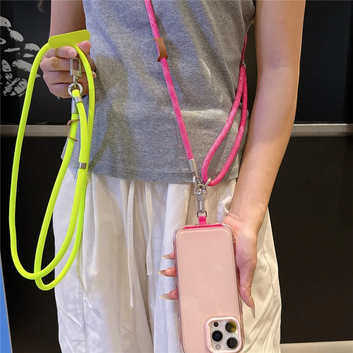 150cm Adjustable Crossbody Phone Lanyard Thicken Woven Nylon Neck Strap with Tether Tab - Style 1 - 2