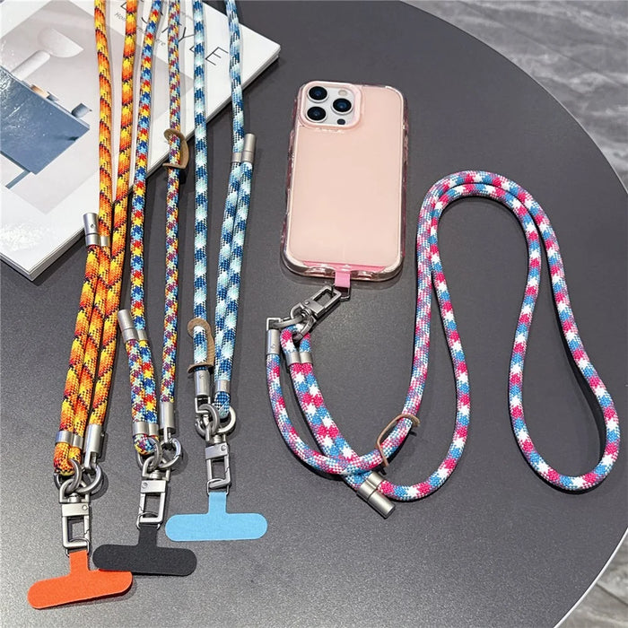 150cm Adjustable Crossbody Phone Lanyard Thicken Woven Nylon Neck Strap with Tether Tab - Style 1 - 4