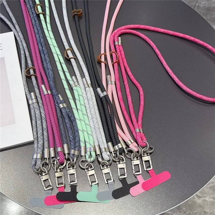 150cm Adjustable Crossbody Phone Lanyard Thicken Woven Nylon Neck Strap with Tether Tab - Style 1 - 5