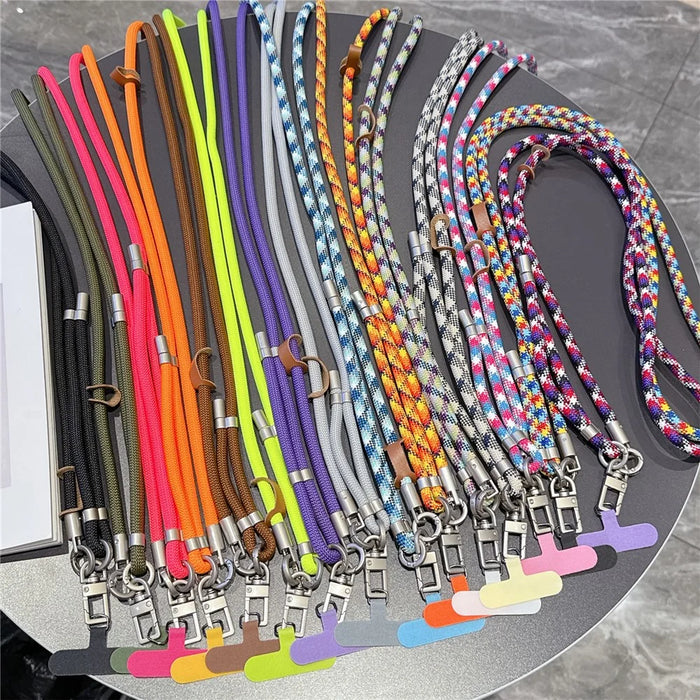 150cm Adjustable Crossbody Phone Lanyard Thicken Woven Nylon Neck Strap with Tether Tab - Style 1 - 7