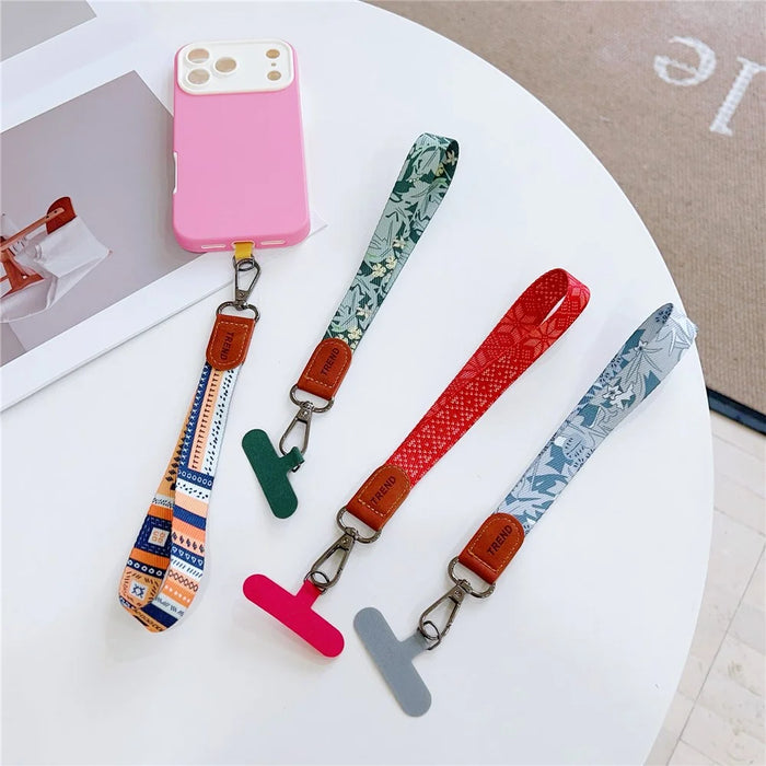 15cm Vintage Phone Short Lanyard Nylon Wrist Strap with Tether Tab Mobile Accessories - Style 1 - 3