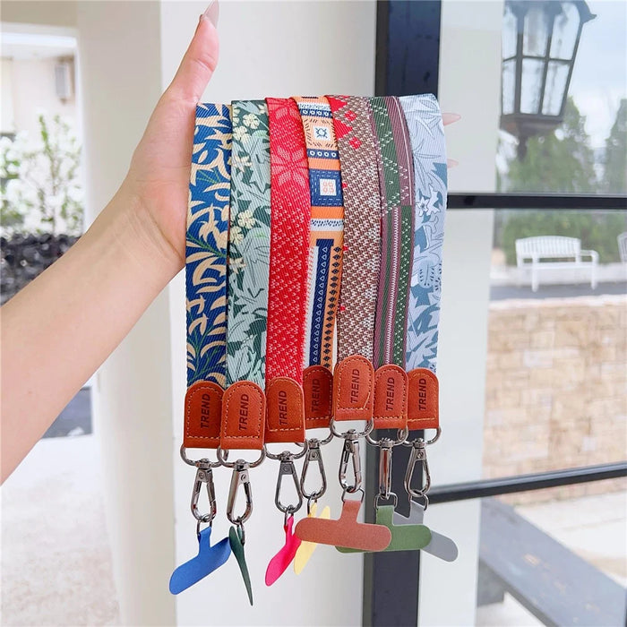 15cm Vintage Phone Short Lanyard Nylon Wrist Strap with Tether Tab Mobile Accessories - Style 1 - 5