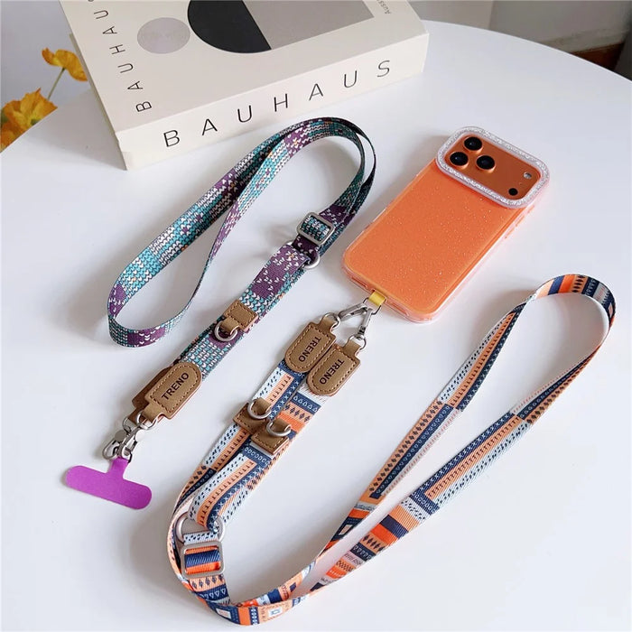70cm Retro Phone Lanyard Strap Adjustable Crossbody Neck Shoulder Strap Phone Charm with Tether Tab - Style 1 - 2
