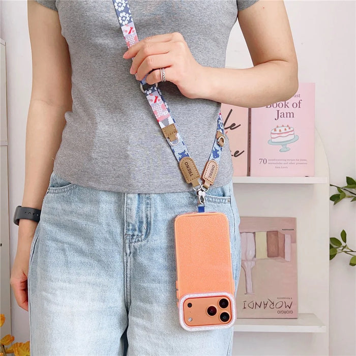 70cm Retro Phone Lanyard Strap Adjustable Crossbody Neck Shoulder Strap Phone Charm with Tether Tab - Style 1 - 4