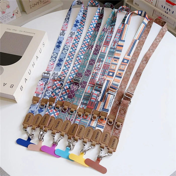 70cm Retro Phone Lanyard Strap Adjustable Crossbody Neck Shoulder Strap Phone Charm with Tether Tab - Style 1 - 5