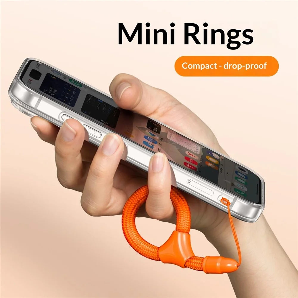 10cm Mini Finger Ring Rope Self-locking Phone Lanyard Adjustable Anti-drop Strap for Smartphone - Orange - 3