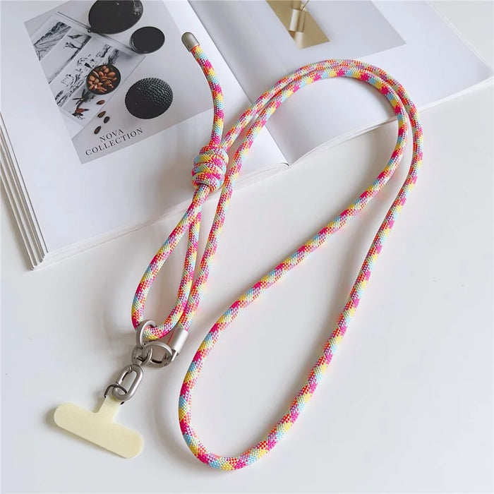 75cm Phone Lanyard Adjustable Braided Crossbody Neck Shoulder Strap with Tether Tab Universal Phone Chain Strap - Style 1 - 1