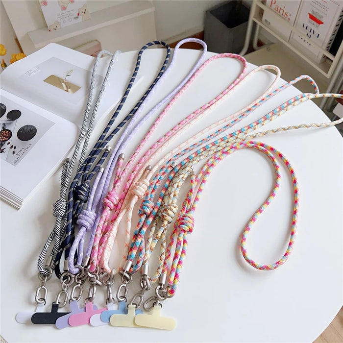 75cm Phone Lanyard Adjustable Braided Crossbody Neck Shoulder Strap with Tether Tab Universal Phone Chain Strap - Style 1 - 5
