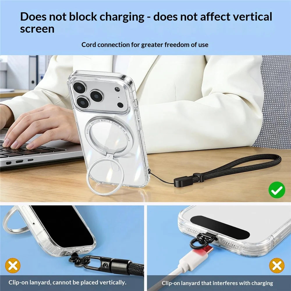 30cm Phone Lanyard 6mm Polyester Rope Self-locking Square Shield Wrist Strap for Cellphone Camera Earbuds - Black - 5
