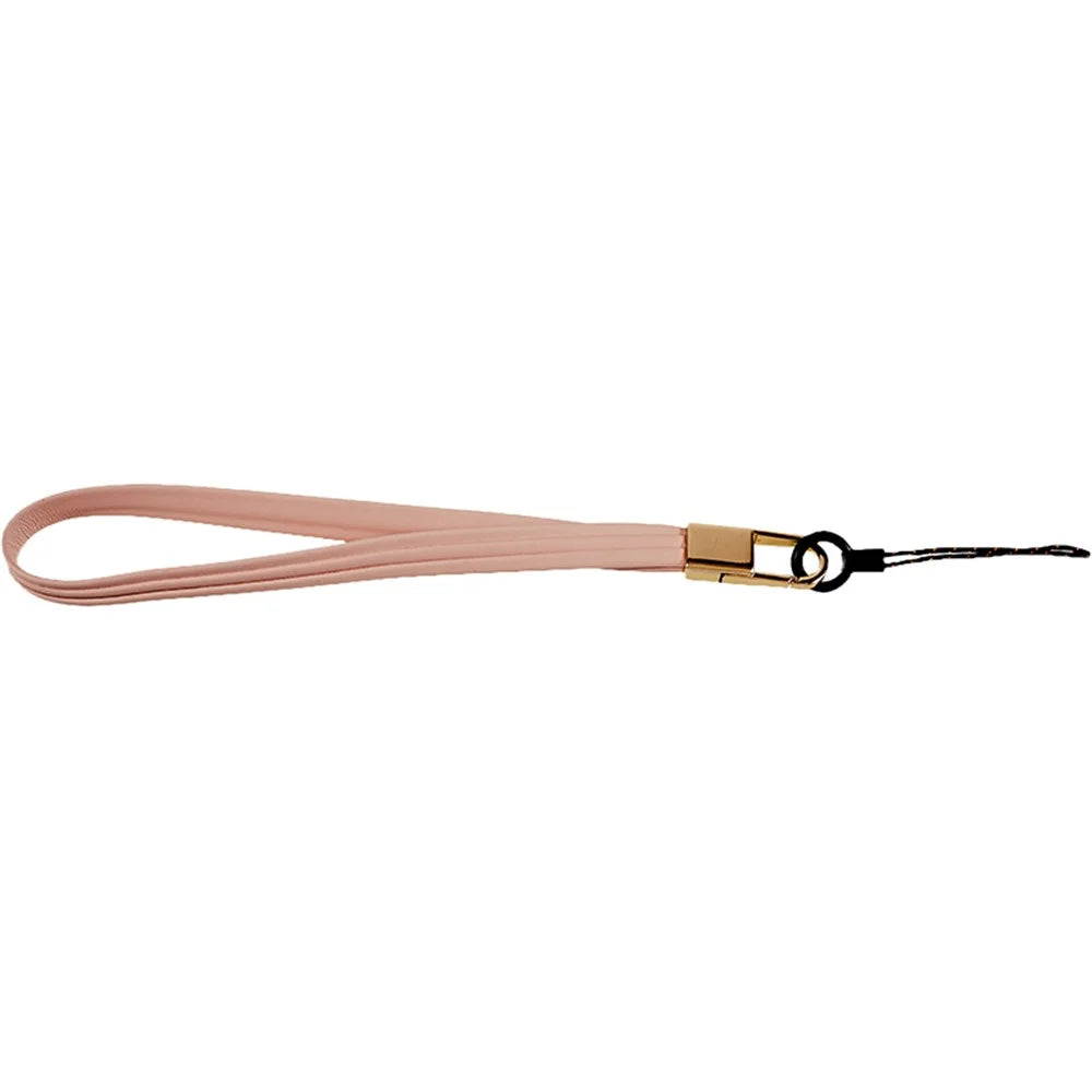 20cm Universal Cell Phone Case Hand Strap Wrist Lanyard Leather Strap for Name Tag / Keys - Pink - 4