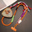 120cm Crossbody Phone Lanyard 3-in-1 Adjustable Neck Strap Wrist Strap with Mini Storage Pouch / Tether Tab - Orange+Colorful - 1