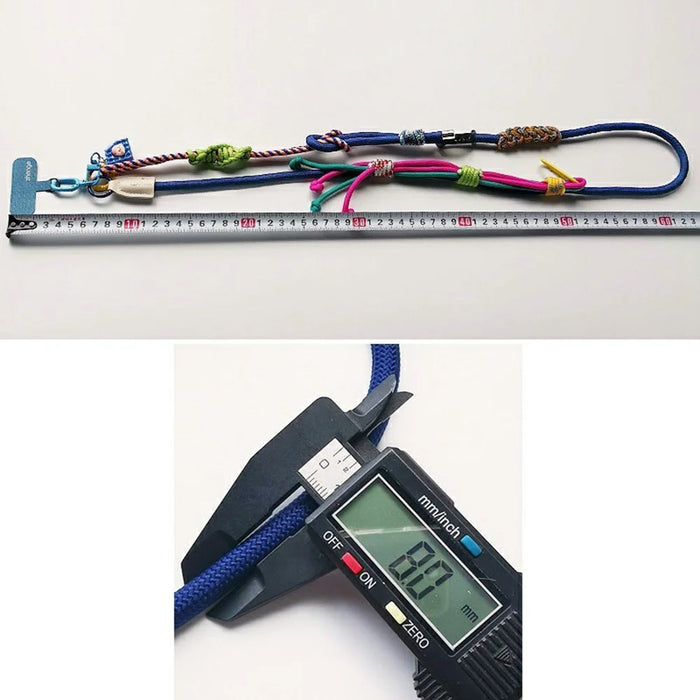 120cm Crossbody Phone Lanyard 3-in-1 Adjustable Neck Strap Wrist Strap with Mini Storage Pouch / Tether Tab - Orange+Colorful - 6
