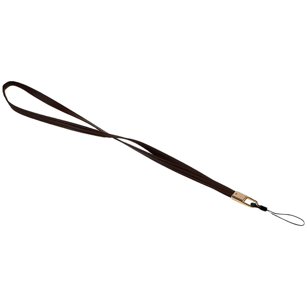 45cm Leather Neck Strap for Name Tag / Keys Universal Cell Phone Case Hanging Neck Lanyard - Dark Brown - 2