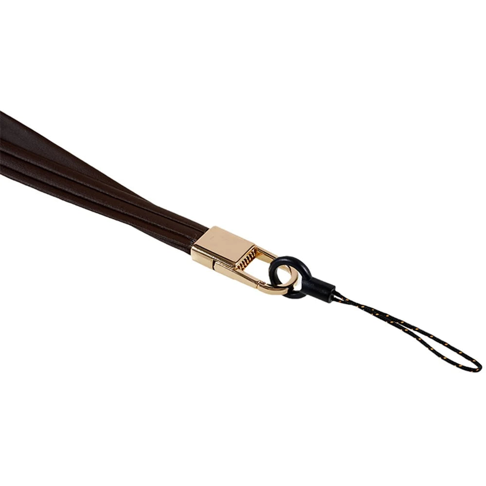 45cm Leather Neck Strap for Name Tag / Keys Universal Cell Phone Case Hanging Neck Lanyard - Dark Brown - 3
