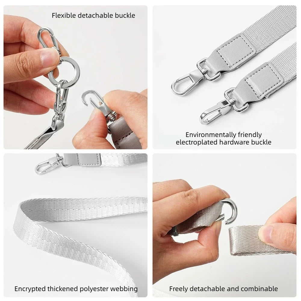 140cm Multifunctional Adjustable Phone Lanyard Strap Detachable Metal Buckle Crossbody Wrist Neck Strap for Mobile Phone - Silver Grey - 3
