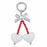 9.5cm Bow Heart Charm Phone Strap Acrylic Crystal Beads Keychain Ring for Mobile Bag Accessory - White - 1