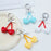 9.5cm Bow Heart Charm Phone Strap Acrylic Crystal Beads Keychain Ring for Mobile Bag Accessory - White - 6