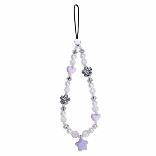 17cm Phone Chain Anti-lost Strap Heart Star Pearl Beaded Phone Lanyard Aesthetic Anti-Lost Wrist Strap - 1