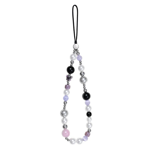 17cm Phone Charm Chain Beaded Strap Purple Butterfly Decoration Anti-drop Lanyard for Mobile Phone - 1