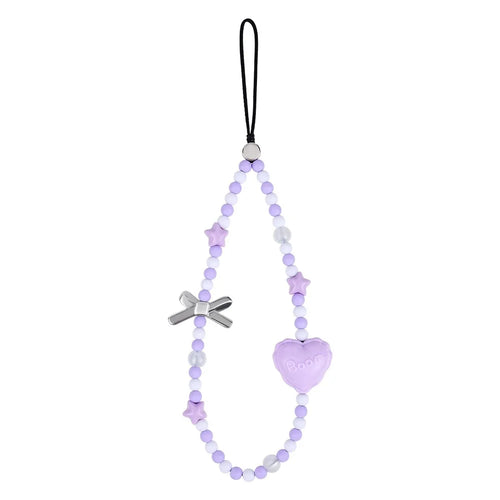 17cm Beaded Phone Lanyard with Star Bow Heart Charm Anti-Lost Wrist Strap Aesthetic Chain - 1