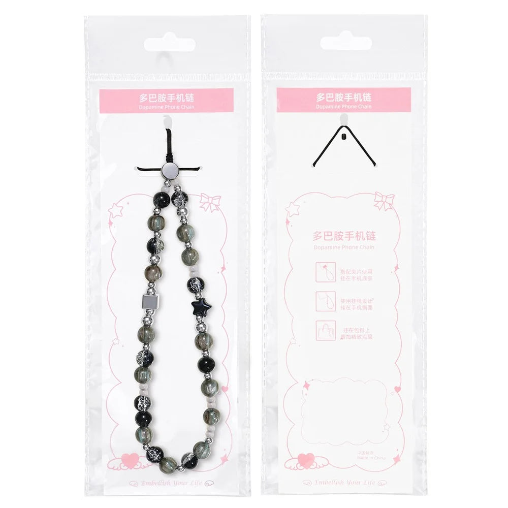 17cm Phone Chain Lanyard Retro Crystal Glass Beads Anti-Lost Phone Strap Wrist Lanyard for Phone Case - 7